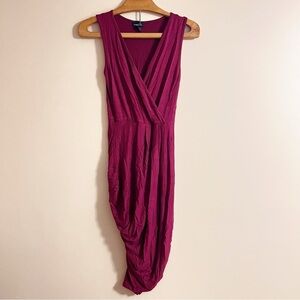 Rue 21 Burgundy Asymmetrical Midi Dress